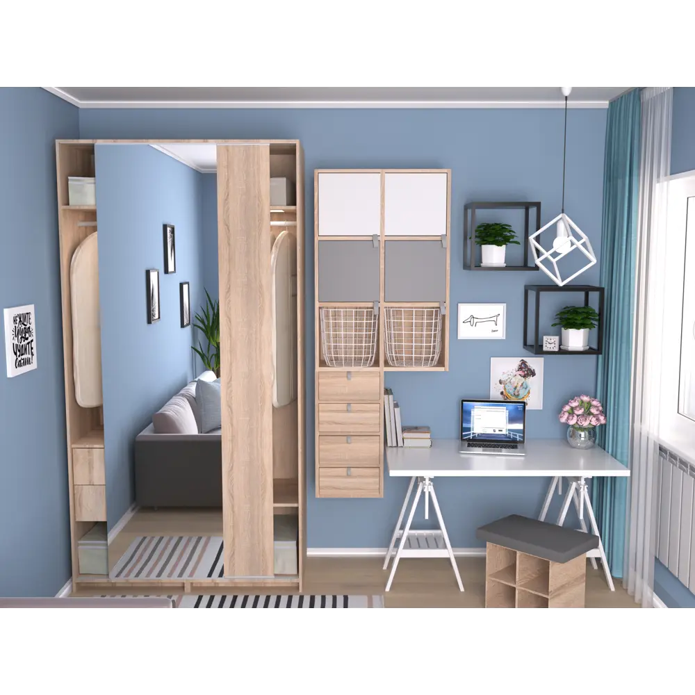 Задняя стенка КУБ 34.5x34.5 см цвет дуб 4 шт Santreyd STLM-2050012 - Вид №3