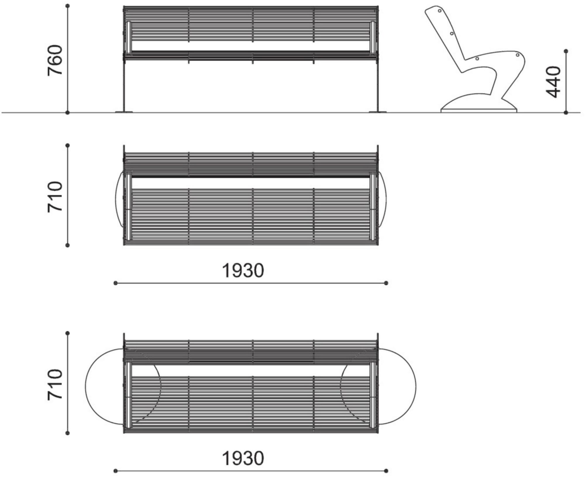 City Design Скамья из стали со спинкой Albatros Albatros - smb, sm - Вид №2