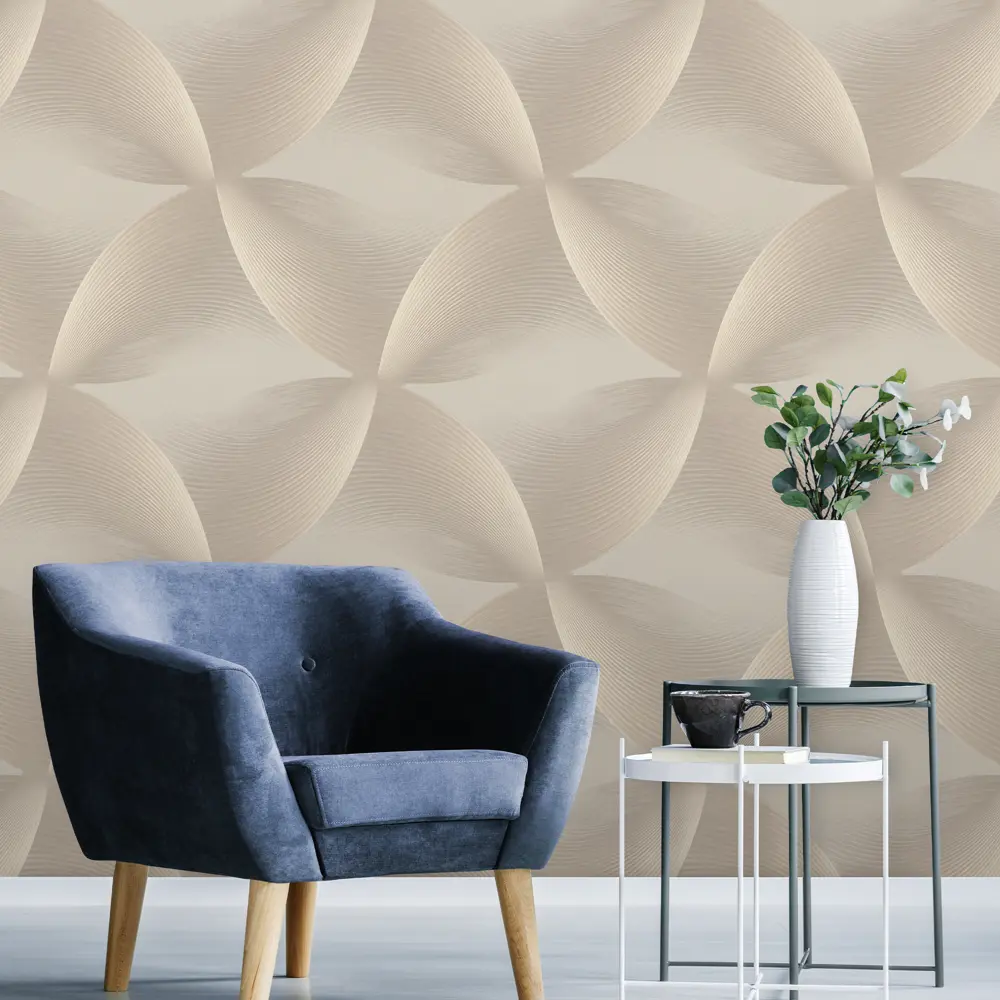 Обои флизелиновые Monte Solaro Motion бежевые с абстрактным рисунком 89423731 STLM-1578538 - Вид №3