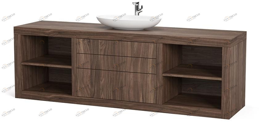 DWFI Тумба под умывальник из фанерованной древесины с ящиками  00002232 