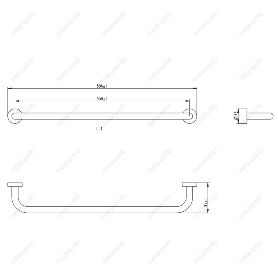 Штанга для полотенец MELANA сатин хром MLN-866001 866 серия - Вид №1