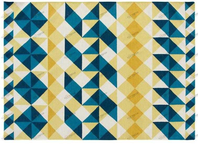 GAN Ковер ручной работы из шерсти с геометрическими мотивами Kilim sun-id-1480549