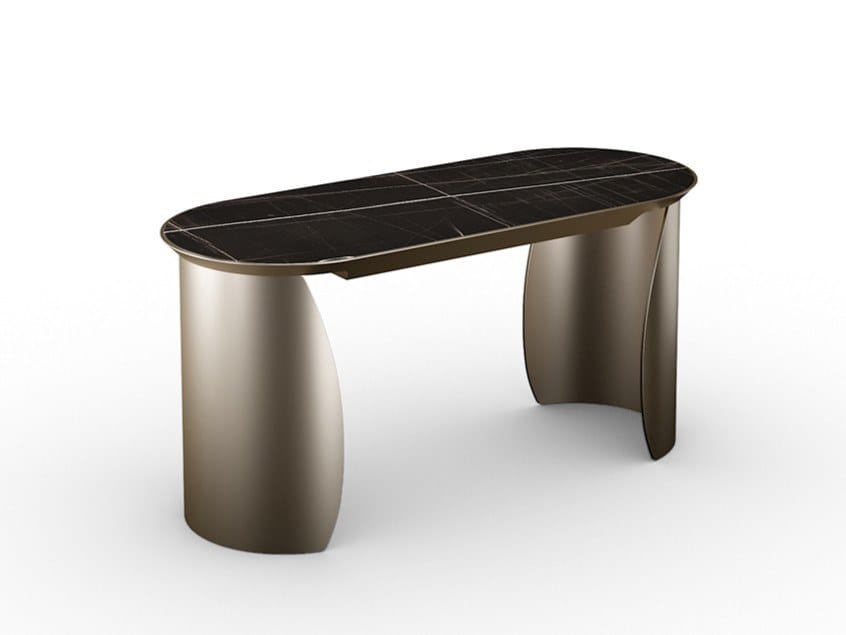 Стеклянный стол с мраморным верхом REFLEX лепесток ARCH-00068261