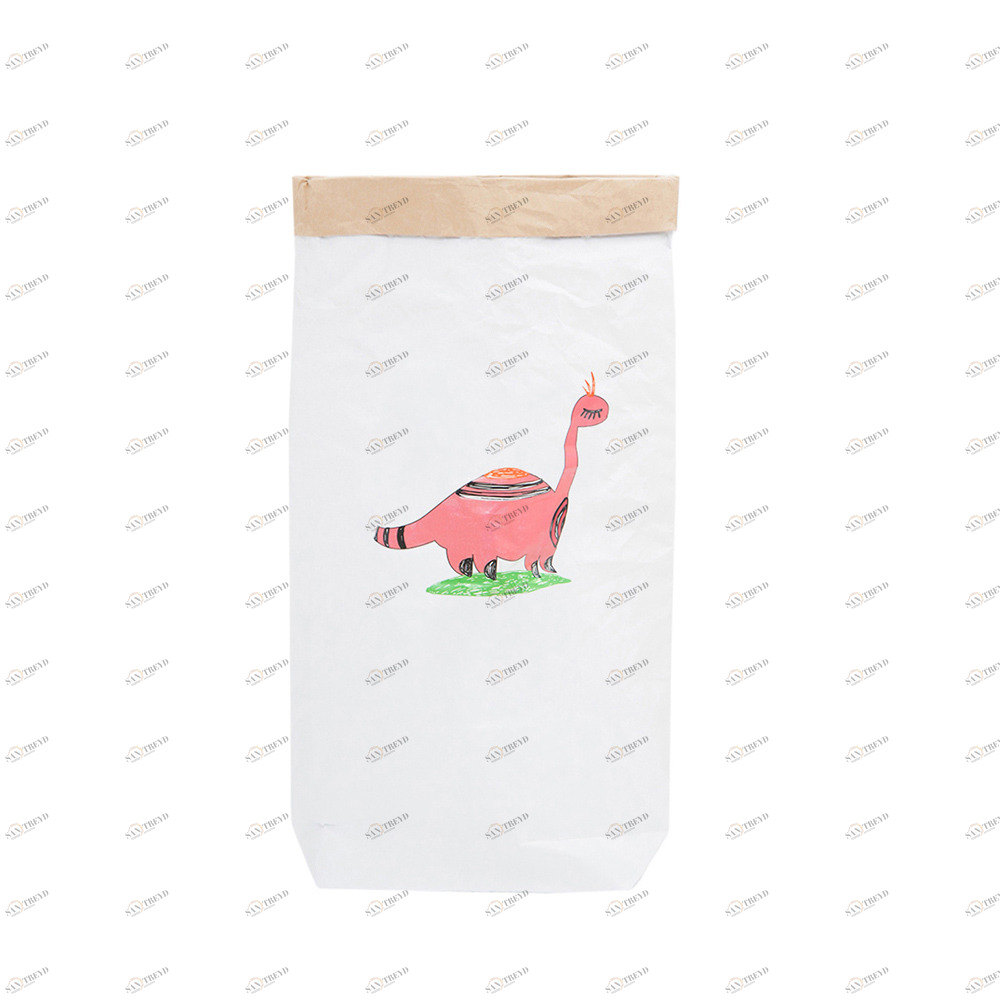 Эко-мешок для игрушек "Бронтозавр Маша" из крафт бумаги VAMVIGVAM  282025 Белый;бежевый Santreyd 