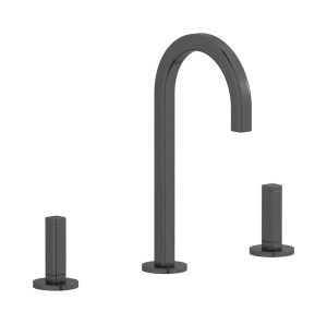 Смеситель для раковины на 3 отверстия с коротким изливом в комплекте с донным клапаном. WE ARE IB ei392cs_3 Brushed Black Chrome Elio