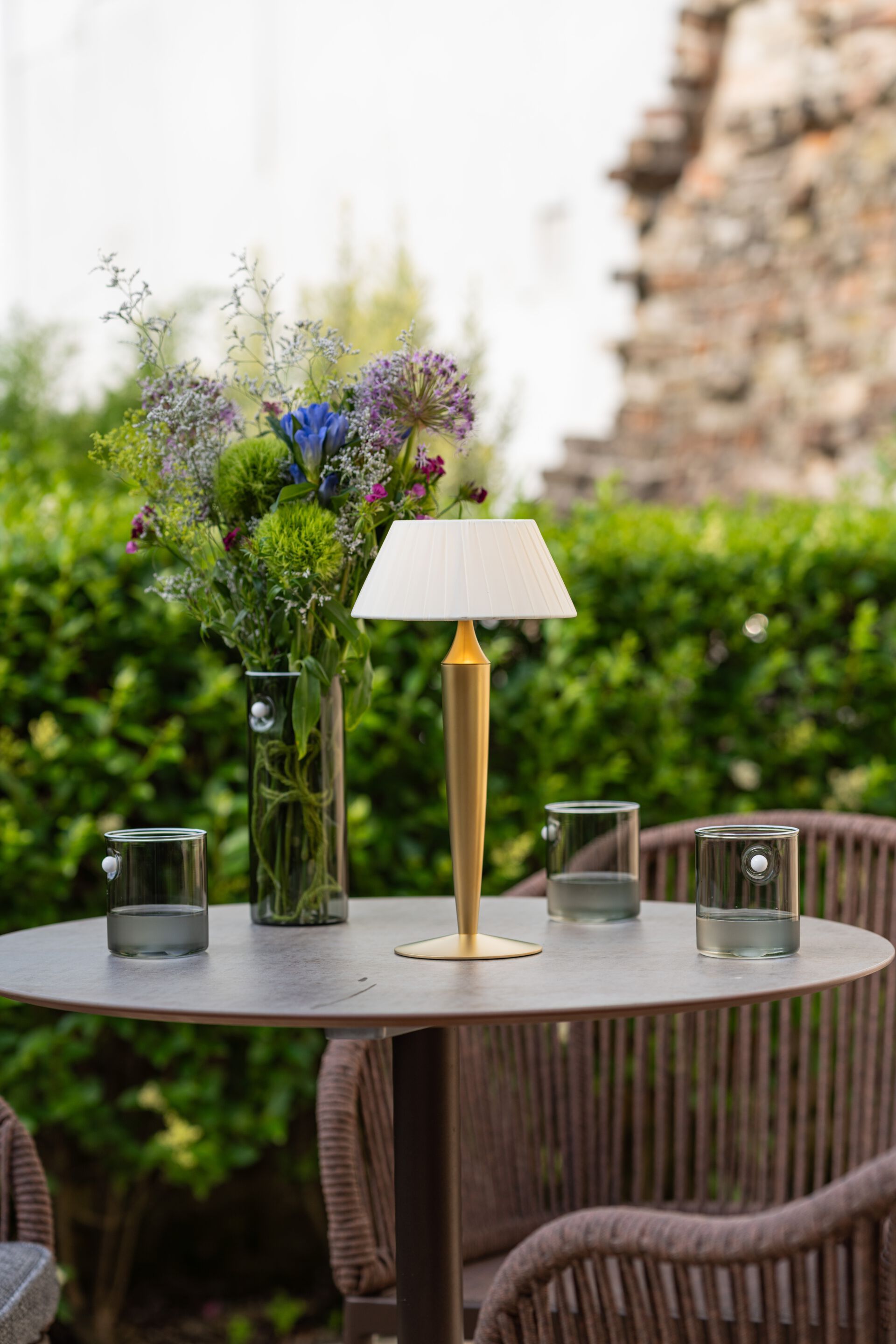 Алюминиевая и тканевая аккумуляторная настольная лампа Zafferano FLAMINIA ARCH-00069797 - Вид №2