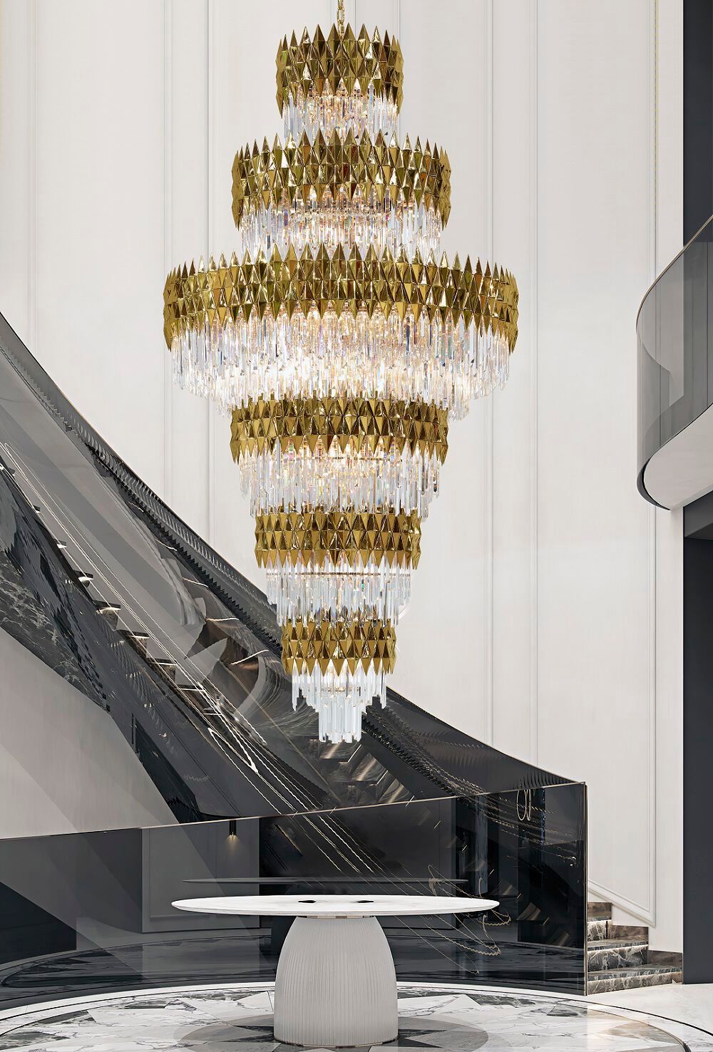 Подвесной светильник из нержавеющей стали с кристаллами K-Lighting Lune ARCH-00127117 - Вид №2