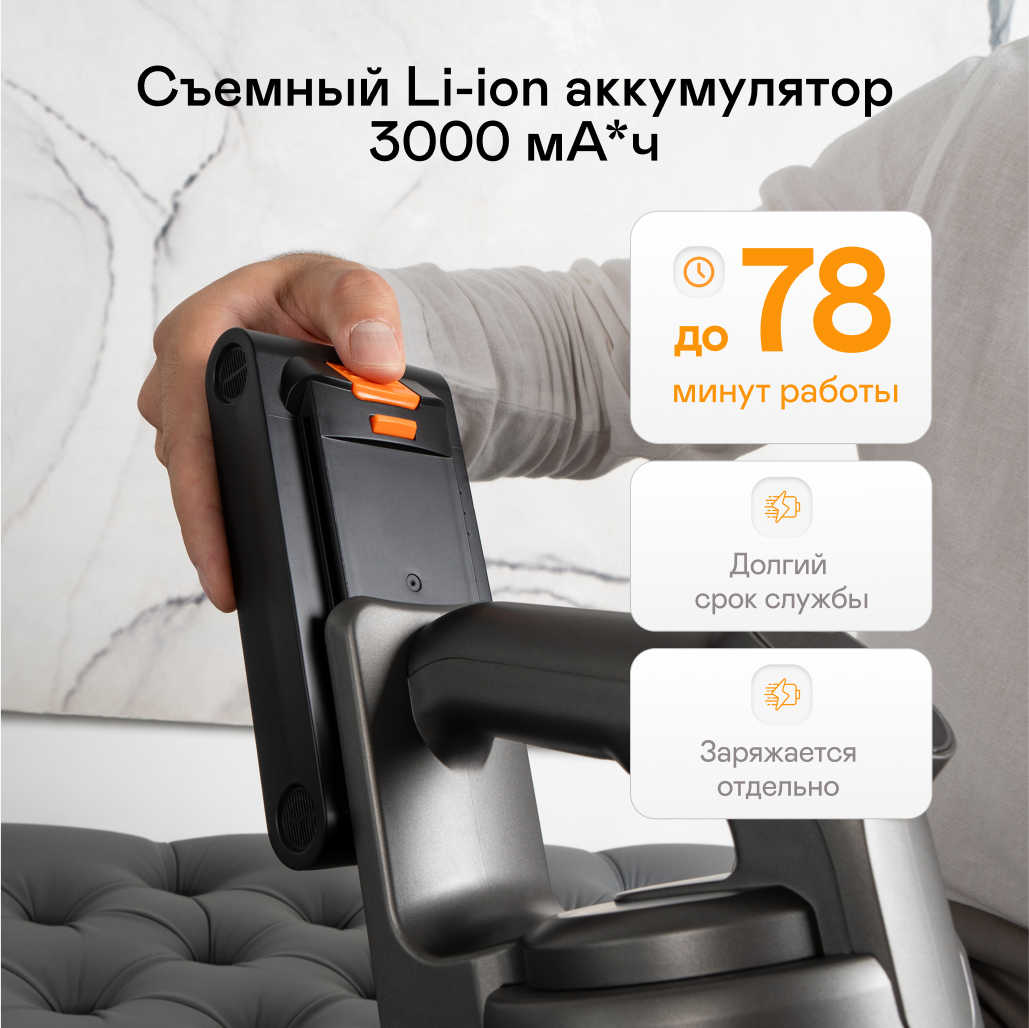 9211983 Пылесос  вертикальный  Garlyn MDC-3000  серый STDN-0085608 - Вид №22