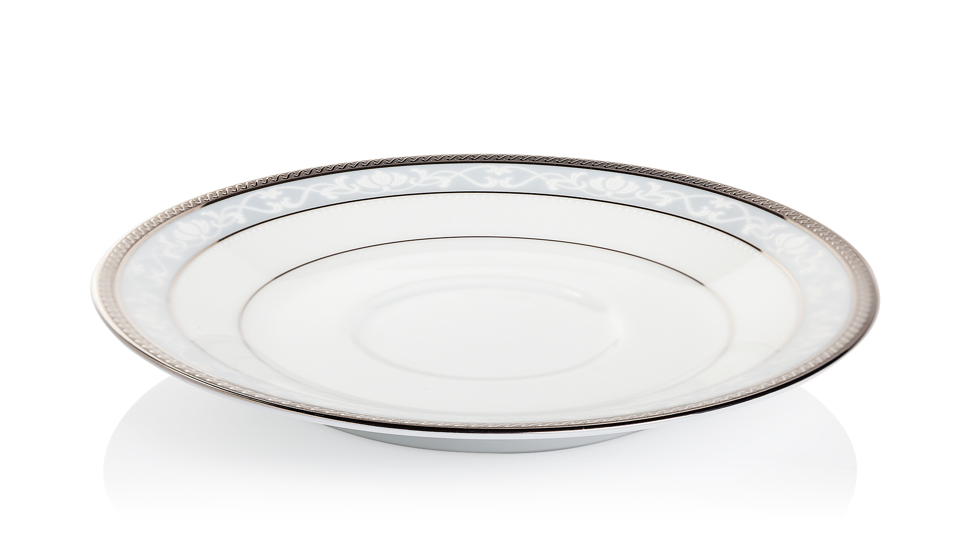 10599223 Noritake Чашка чайная с блюдцем Noritake "Хэмпшир,платиновый кант" 250мл Фарфор  - Вид №3
