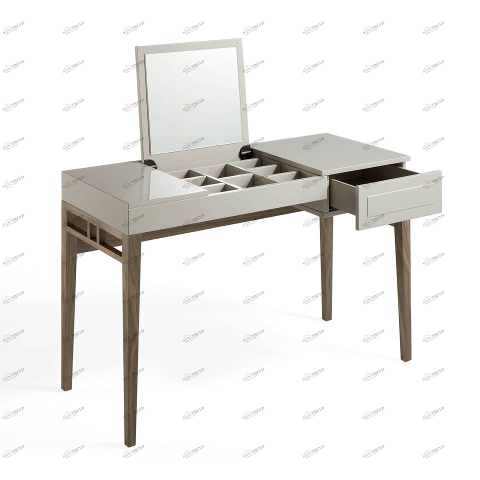 Туалетный столик с зеркалом 50х120 см глянцевый серый от Angel Cerda ANGEL CERDA CP1709 00-3882196 Орех;бежевый;коричневый;серый 