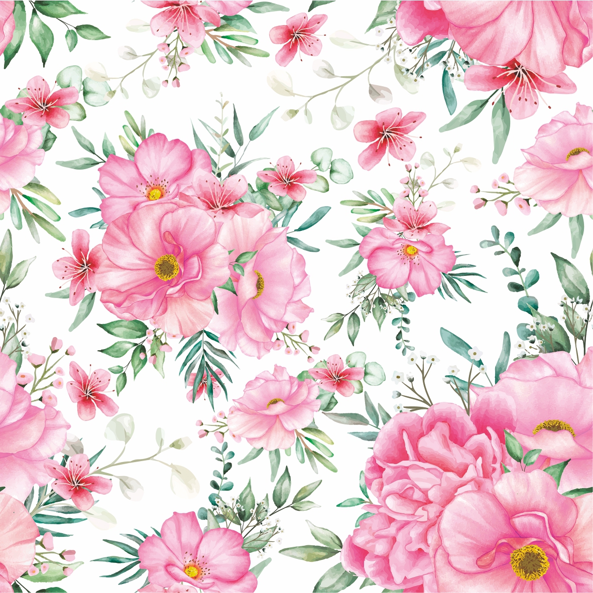 Упаковочная бумага «Нежные цветы» 100x70 см 85262970 Симфония STLM-0060614