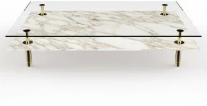 GHIDINI1961 Прямоугольный мраморный журнальный столик Legs