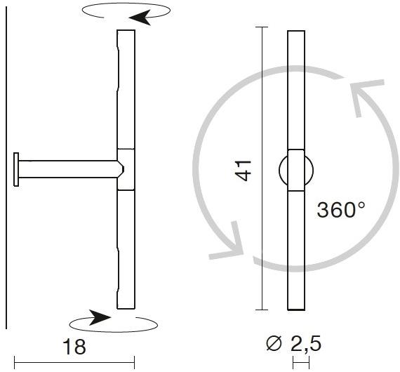 Martinelli Luce Регулируемый настенный светильник из алюминия Colibrì 1410/b/ne Colibri - Вид №7