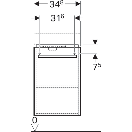 501.924.42.1 Шкафчик для раковины Geberit Renova Compact, с одной дверью, с укороченным вылетом Geberit  - Вид №11