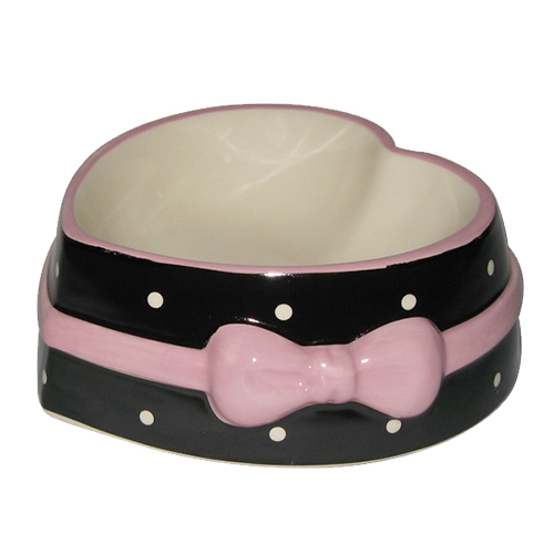 ПР0049189 Миска для животных Heart розовая керамическая 16х15,5х6см 250мл Foxie 