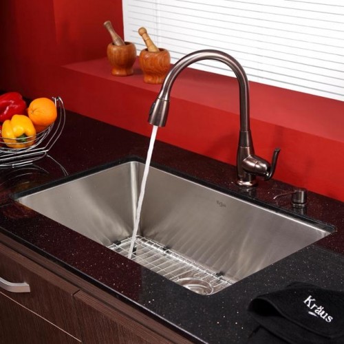 KHU100-30-KPF2230ORB-KSD30ORB Накладная раковина на столешницу  прямоугольная Krausru  - Вид №6