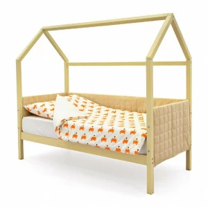 Детская кровать-домик мягкая бежевая Svogen БЕЛЬМАРКО  00-3873177 Бежевый