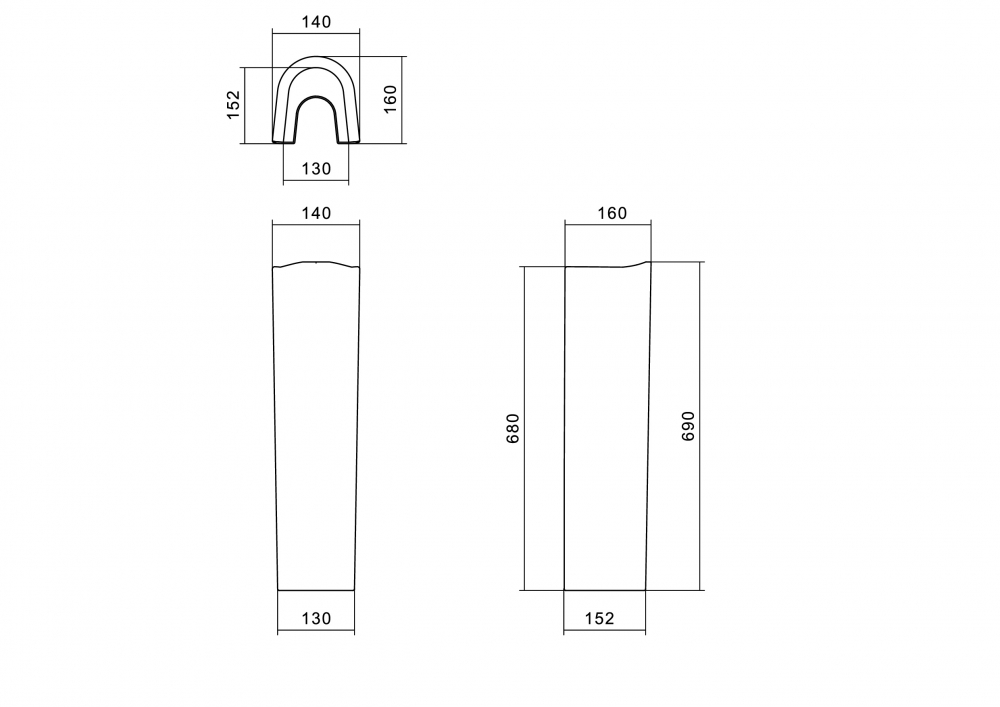 1.3115.3.S00.11B.0 Напольная раковина стоящая прямоугольная SANTERI  - Вид №1