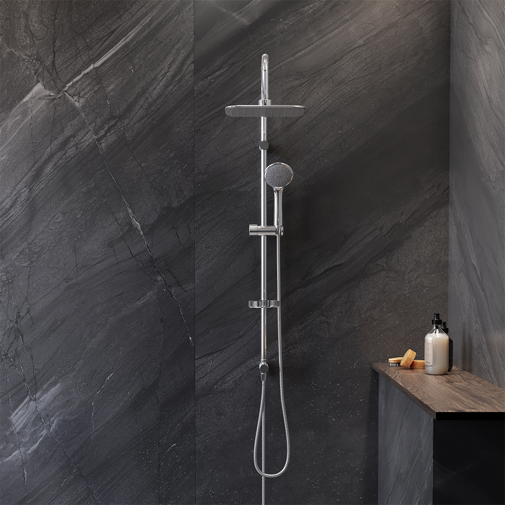 974200063 душ система: верх. душ 260*190 ручн. душ d 100 мм 1 режим переключатель шт Damixa Palace Evo  - Вид №5