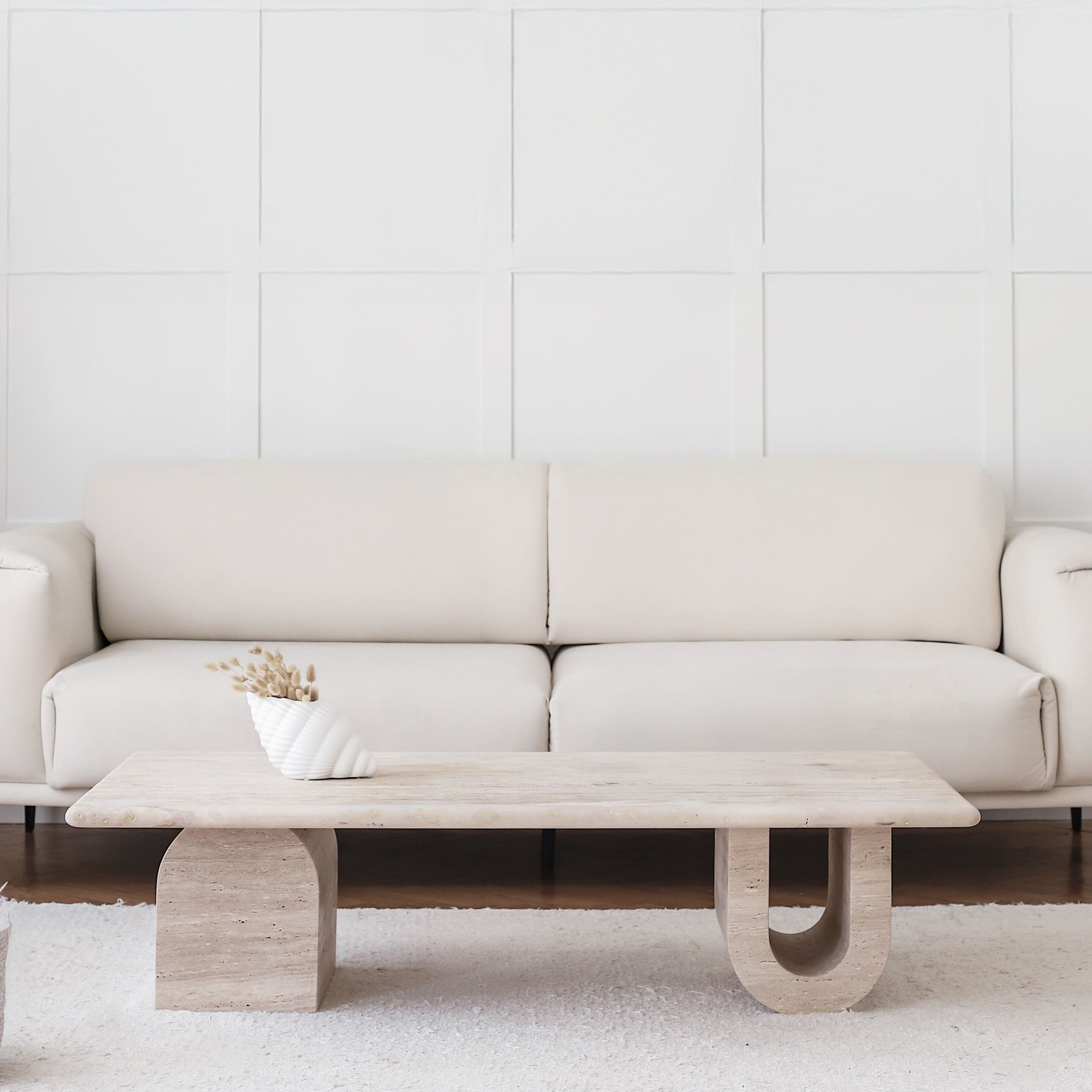 Низкий журнальный столик из травертина и стеклянная столешница YET. Design Studio TONOZ ARCH-00122633 - Вид №5