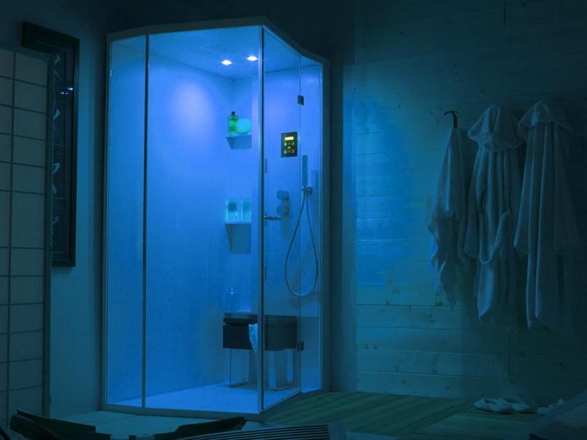 MEGIUS Угловой душевой бокс с распашной дверцей с хромотерапией Welldream sun-id-1434004 - Вид №4