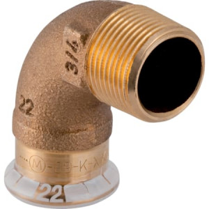 63893 Переходной угольник Geberit Mapress из меди 90°, с наружной резьбой Geberit