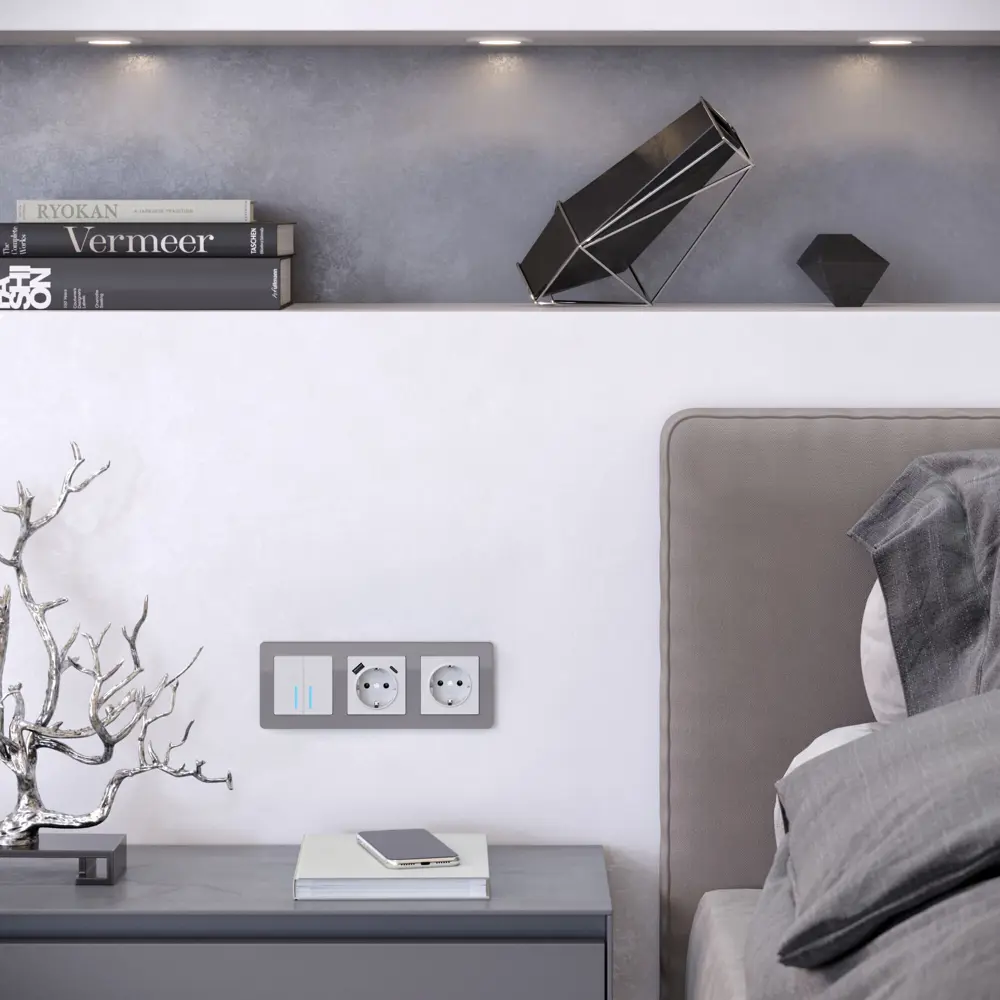 Рамка для розеток WERKEL Acrylic в цвете графит - 3 поста 86884238 STLM-0072318 - Вид №4