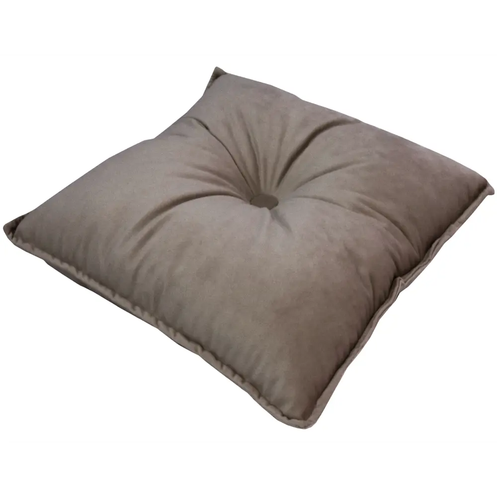 Подушка с пуговицей Бархат 43x43 см цвет бежевый 89112399 STLM-2026587 LINEN WAY  - Вид №1