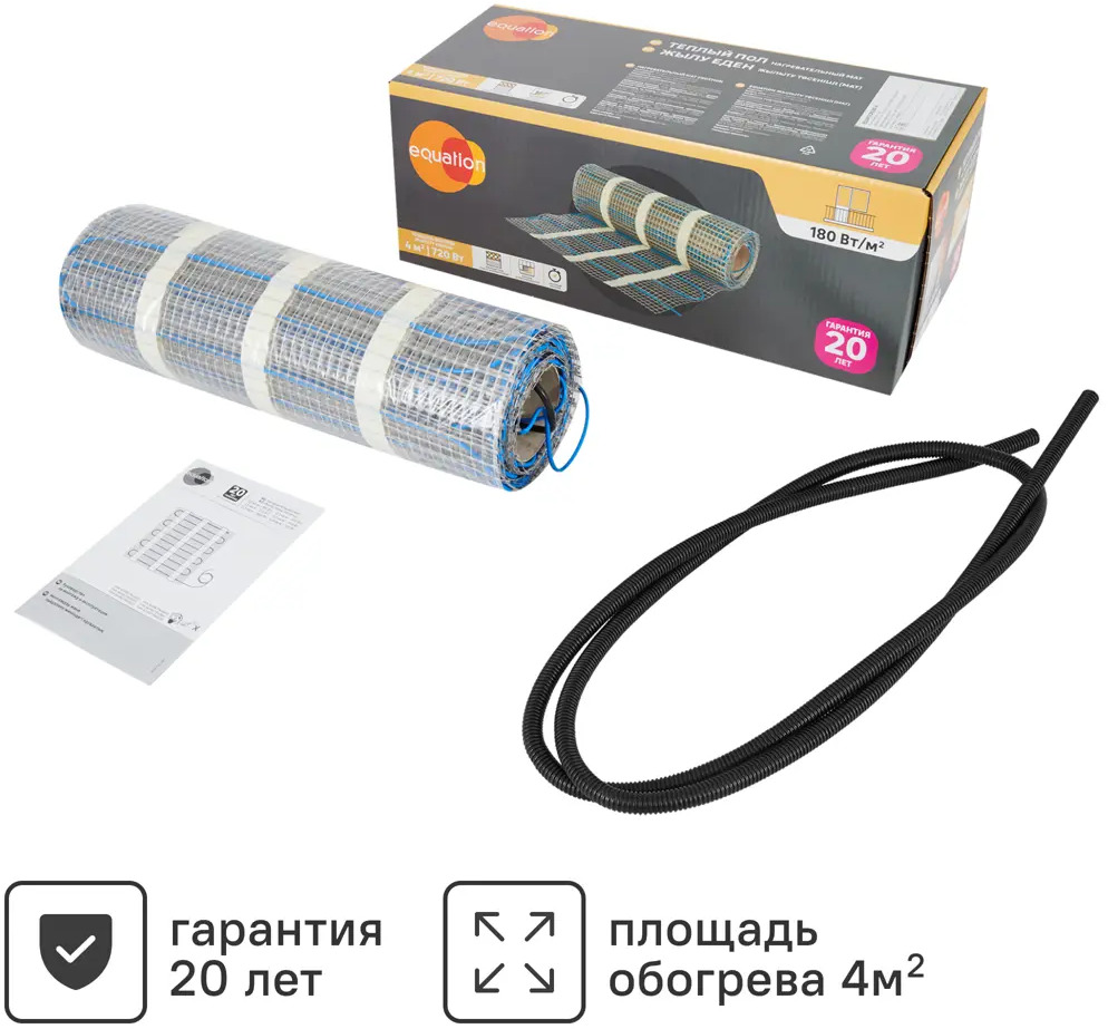 Нагревательный мат Equation для тёплого пола 4 м² 720 Вт 18859631