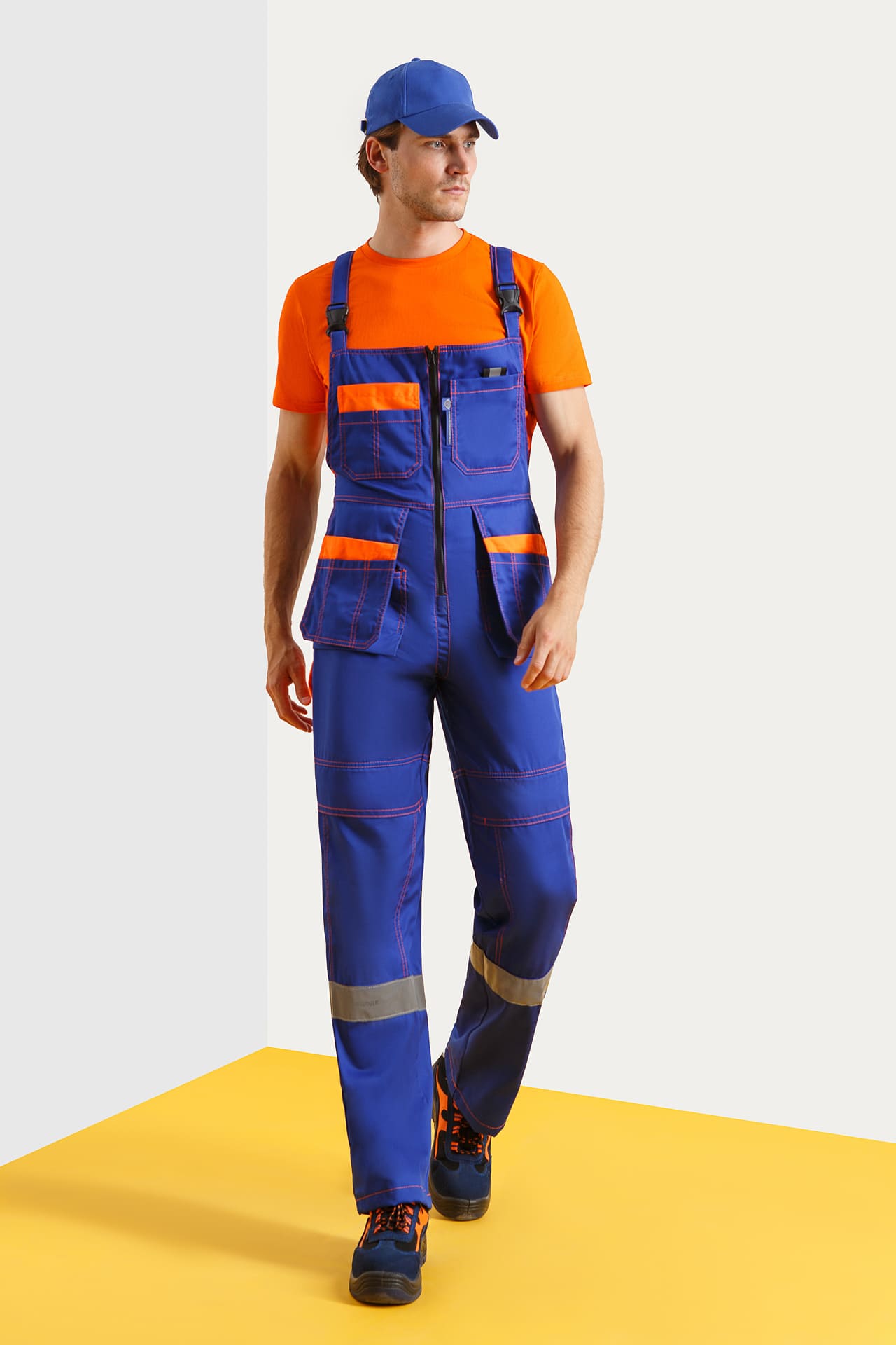 61855 Костюм "Профессионал-2" с СВП василек-оранжевый-черный  Летняя спецодежда  размер 52-54/170-176  - Вид №9