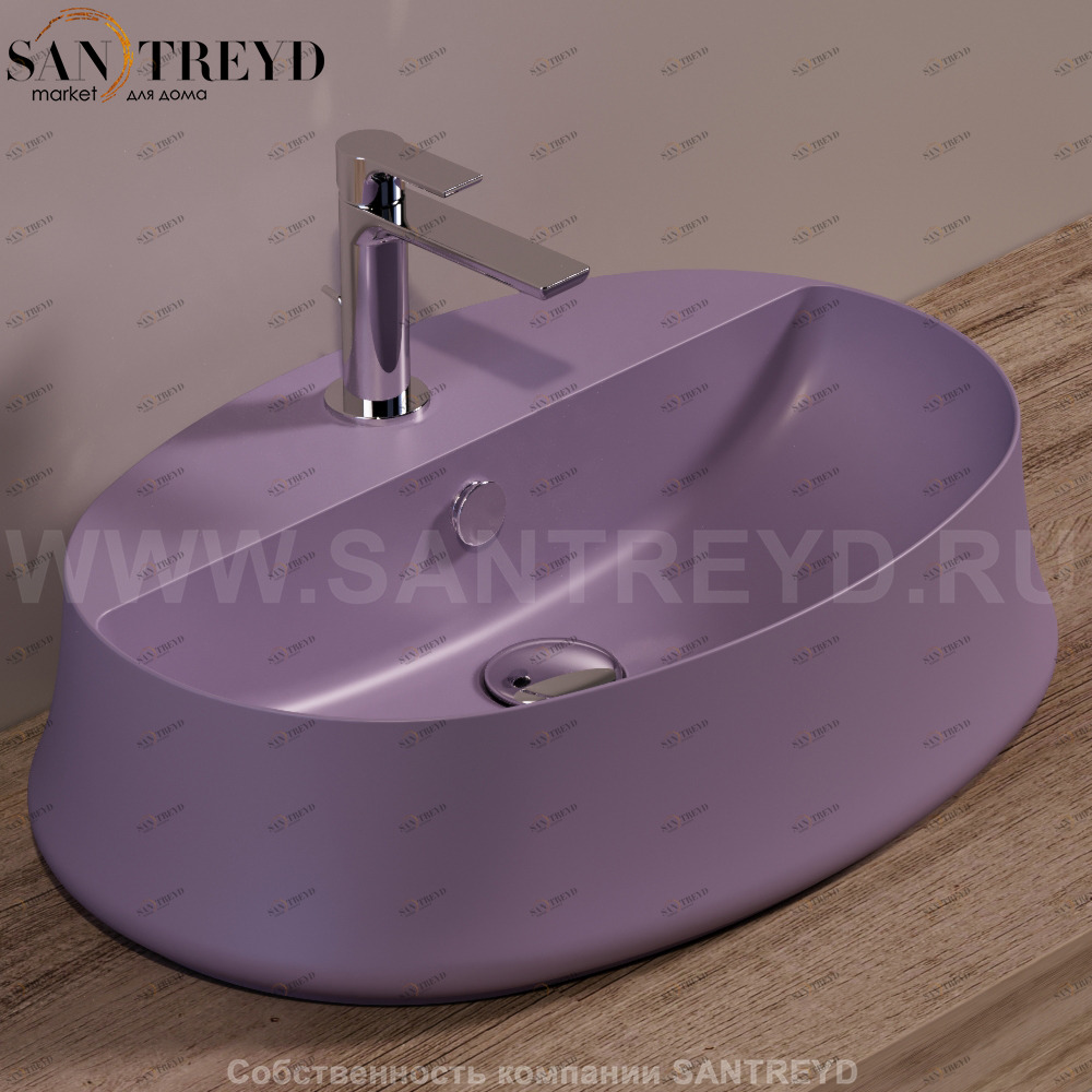 SH05PRUGNAMATT Накладная раковина на столешницу  овальная Simas Sharp