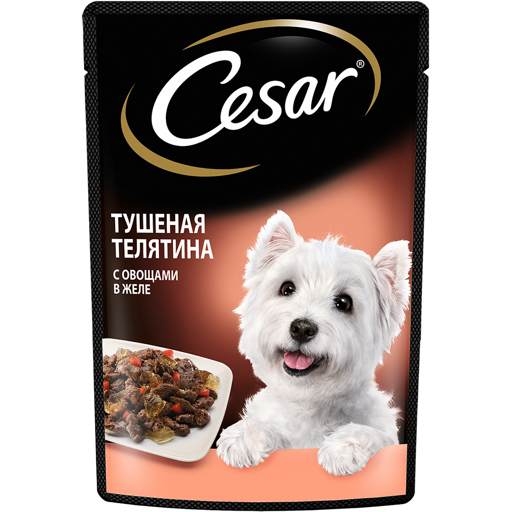 ПР0053686 Корм для собак Тушеная телятина с овощами пауч 85г Cesar 