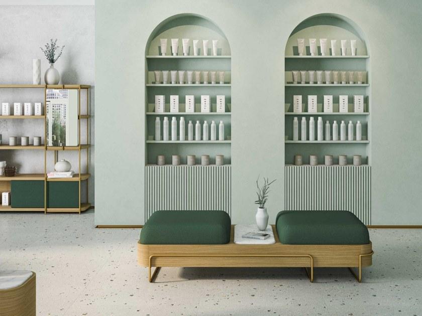 Momocca Модульная скамья со спинкой, обитая тканью Olga sun-id-1453689 - Вид №6