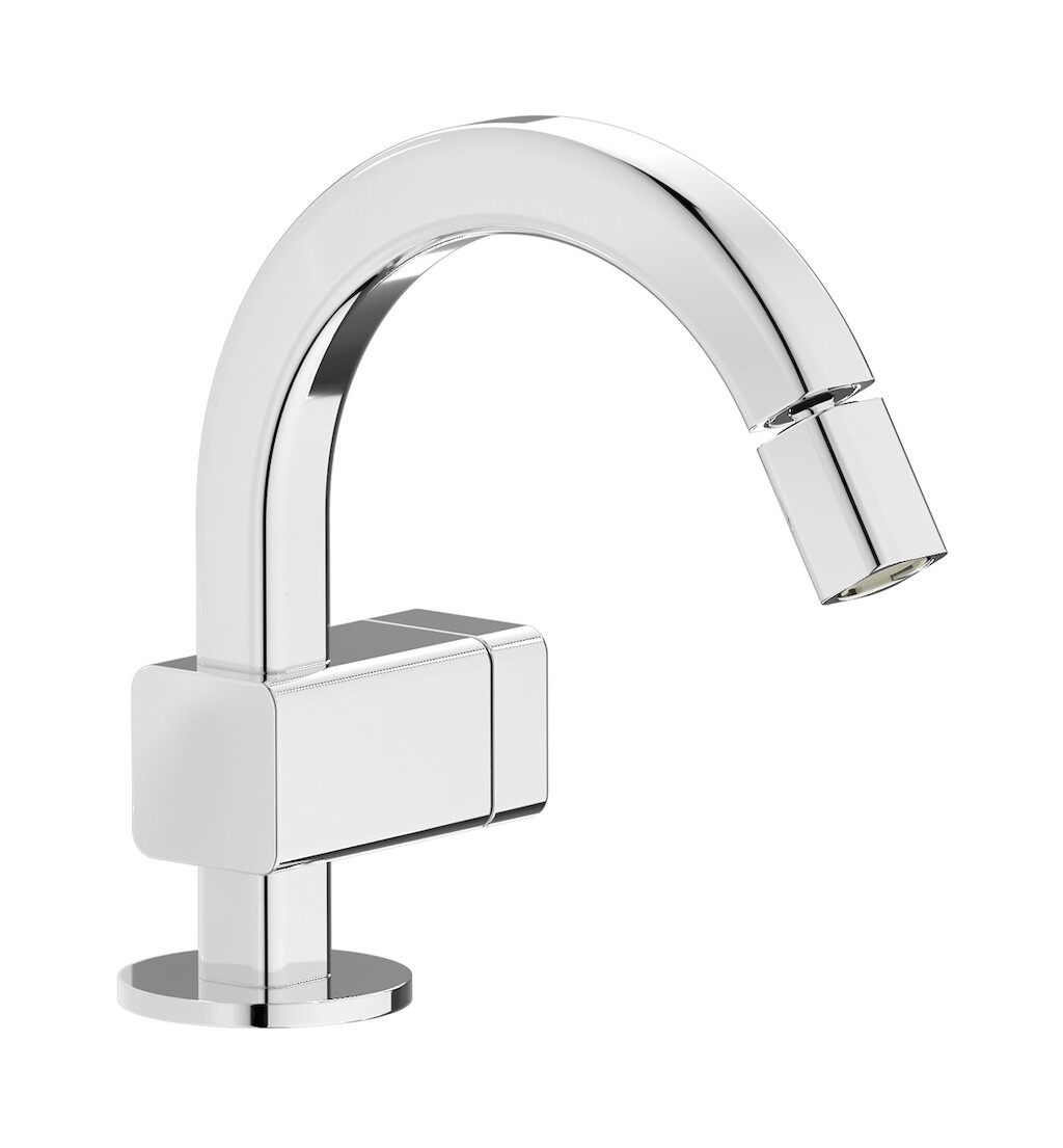 Прогрессивный смеситель для биде на 1 отверстие в комплекте с донным клапаном. WE ARE IB eo220cc_1 Chrome Elio