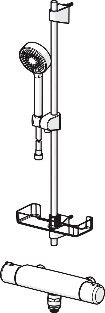 Oras 7455 Cмеситель для душа с душевым комплектом 7455 Nova Хром  - Вид №5