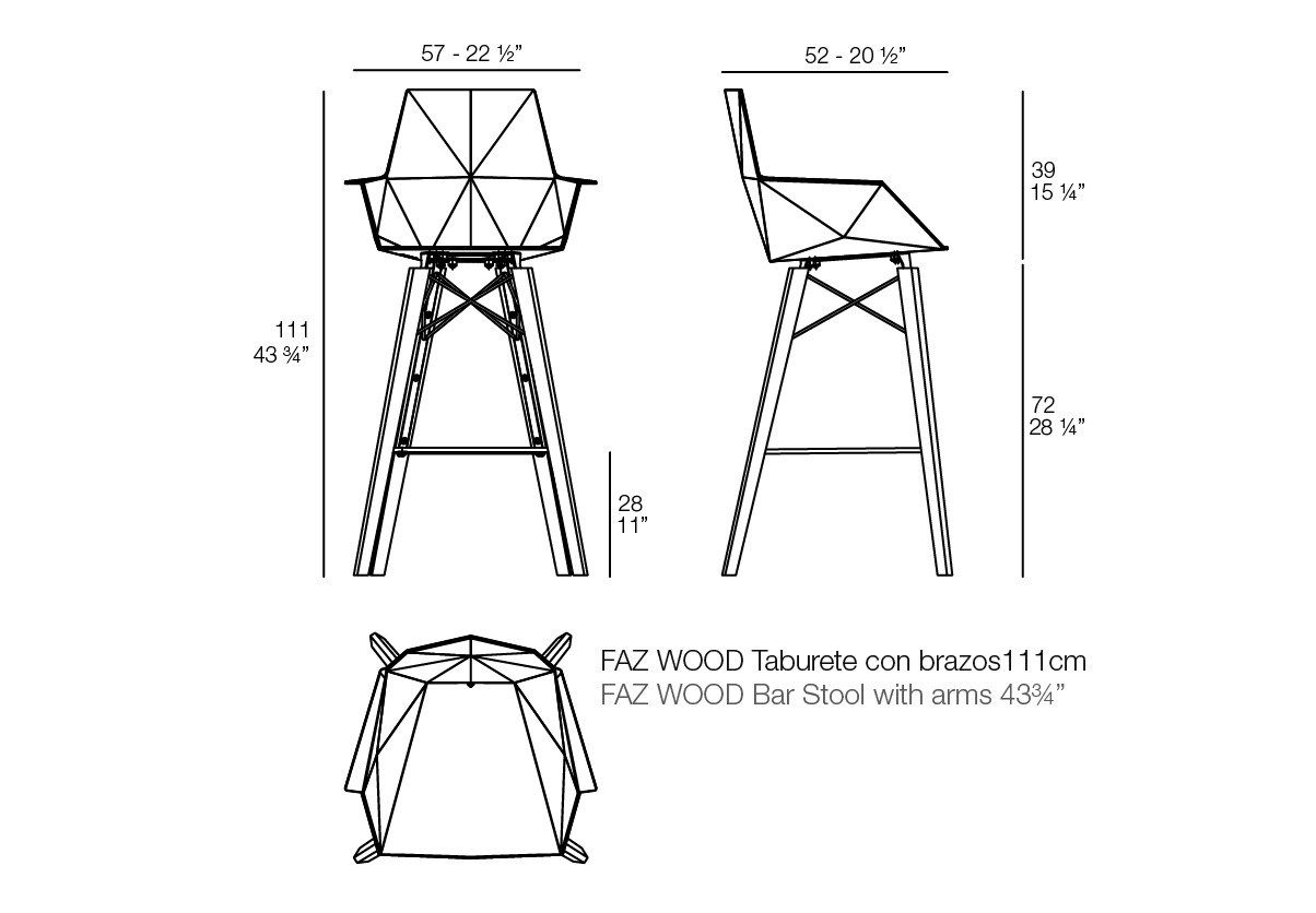 Полипропиленовый стул Vondom Faz Wood ARCH-00079354 - Вид №4