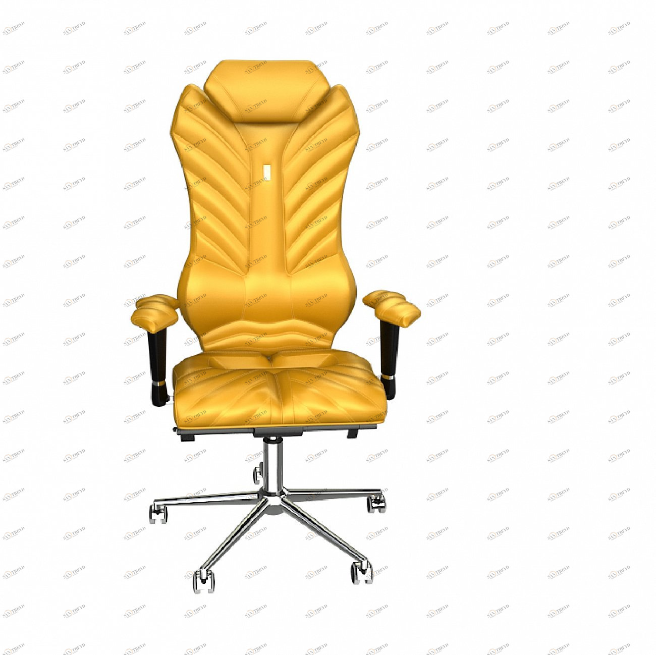 Компьютерное кресло эргономичное из натуральной кожи золотистое Monarch KULIK PREMIUM LINE 240051 Золото 