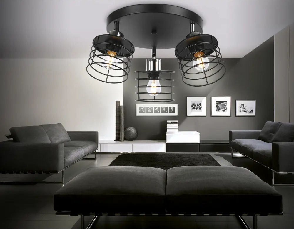 91023146 Светильник потолочный AMBRELLA LIGHT TR8092 3 лампы 16 м² цвет хром/черный STLM-0921894