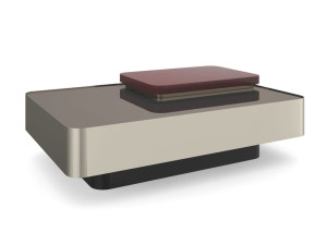 Прямоугольный низкий журнальный столик из зеркального стекла