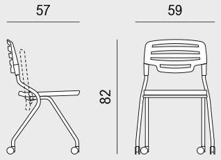 Viganò Складной пластиковый стул на колесиках Madam collettività sun-id-1420138 - Вид №4