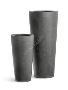 41.3319-02-020-GR-61 Кашпо  Effectory - серия Beton - Высокий конус - Тёмно-серый бетон Цветочная коллекция