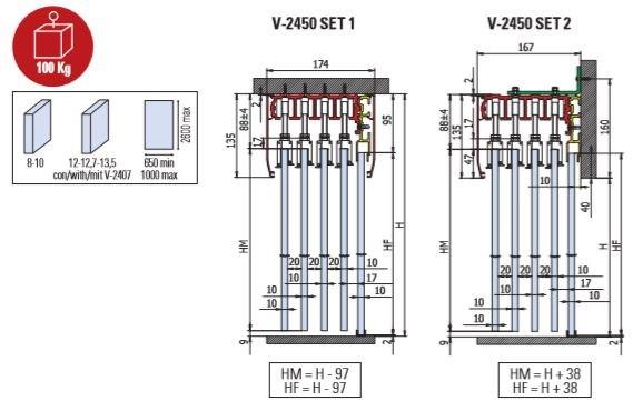 Metalglas Bonomi Комплект раздвижных дверей  V-2450  - Вид №1