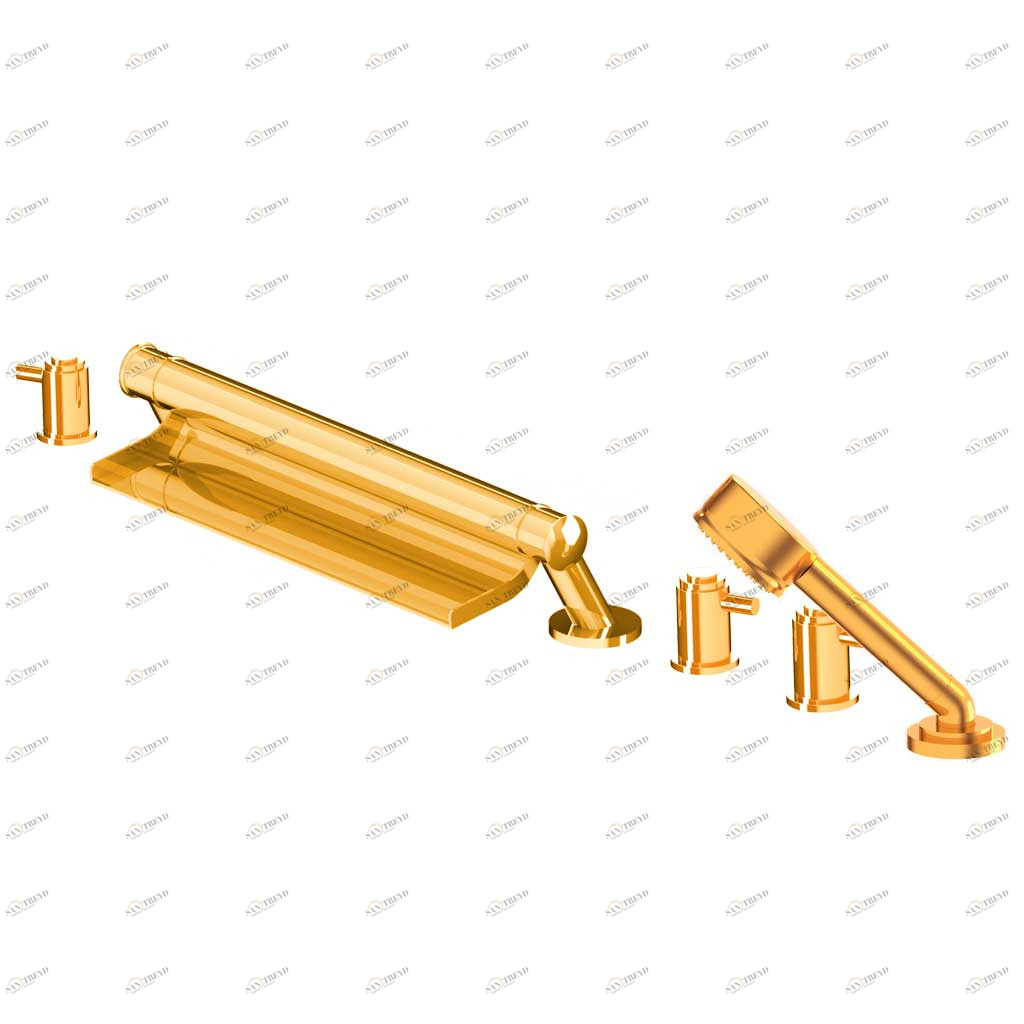 C33-3307 C33-3307 Смеситель на 6 отверстий на оправе ЗВЕЗДА С РЫЧАГАМИ Cristal & Bronze STAR À MANETTES 