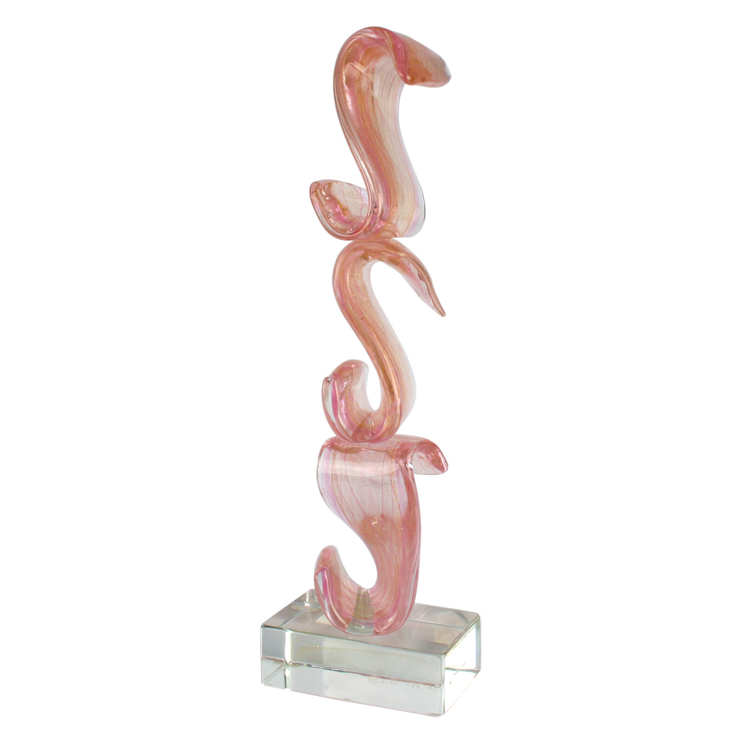 4356 ORIGINALMURANOGLASS Скульптура Лента - с листовым золотом - муранское стекло OMG 19 см  - Вид №1