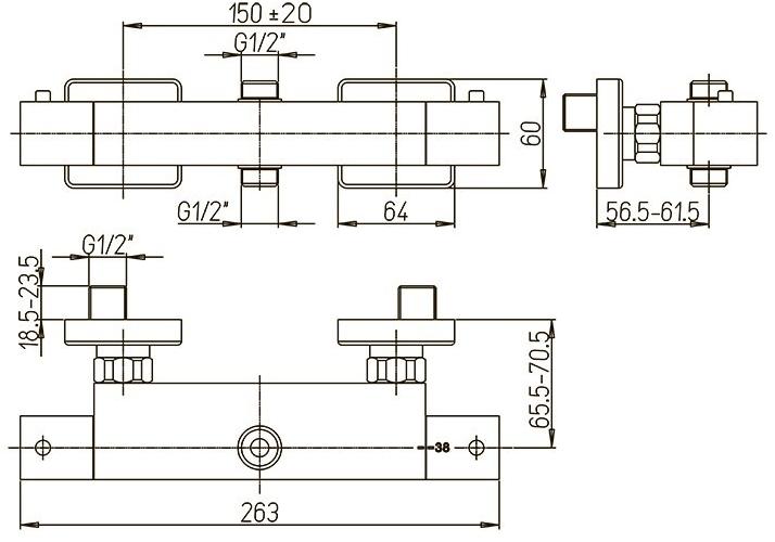 Paini Dax-R 84CR504TH смеситель для душа  - Вид №1
