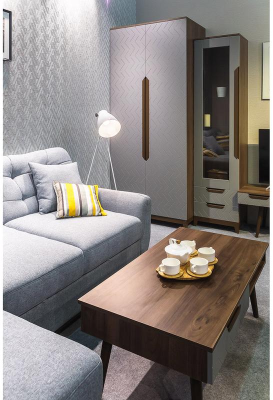 1420 Шкаф двухстворчатый Сканди Грей R-HOME 4009263h_Грей - Вид №3