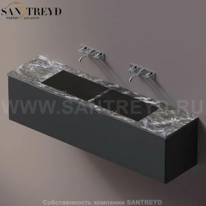AELLM0CC21820KD Подвесная раковина настенная прямоугольная Agape Ell серая