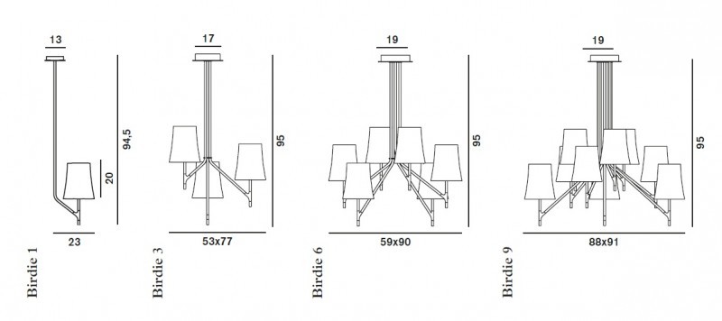 Foscarini 2210086 10 Birdie люстра потолочная 93616 - Вид №3