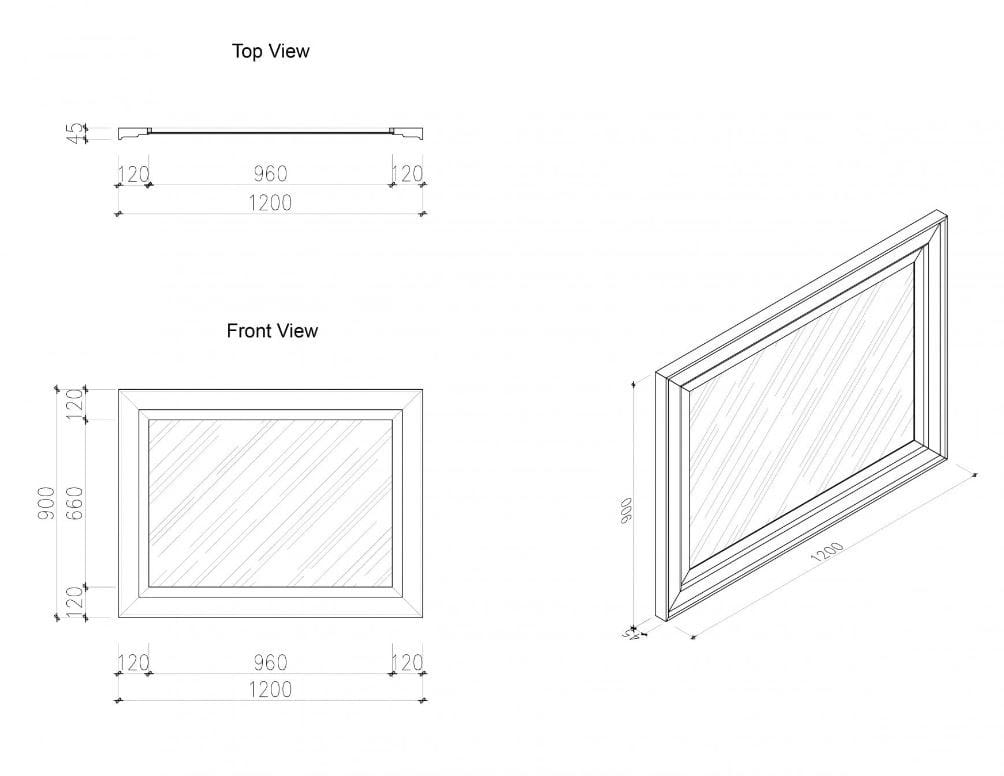 Прямоугольное зеркало из дуба с рамкой LUSSO Langham ARCH-00145623 - Вид №2