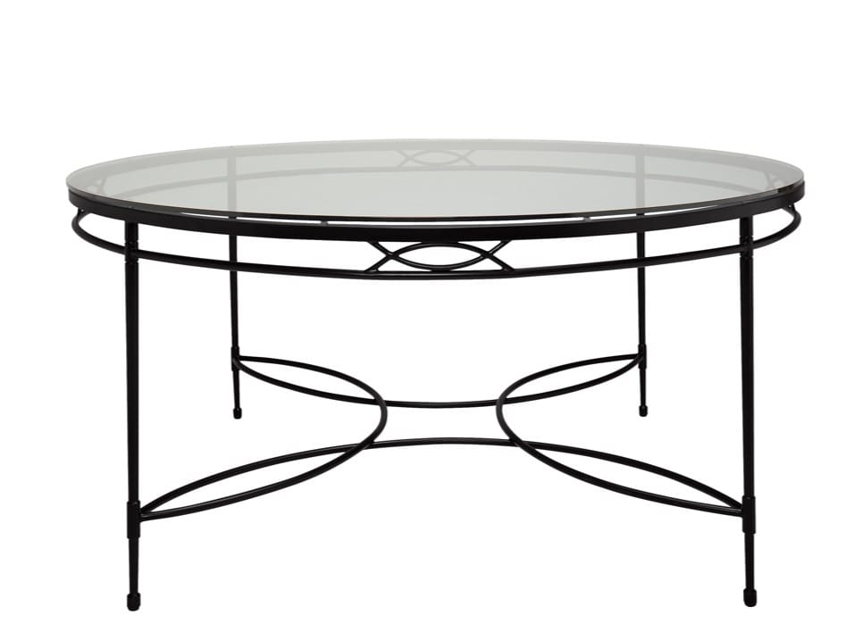 Круглый обеденный стол из нержавеющей стали и стекла JANUS et Cie ARCH-00022002